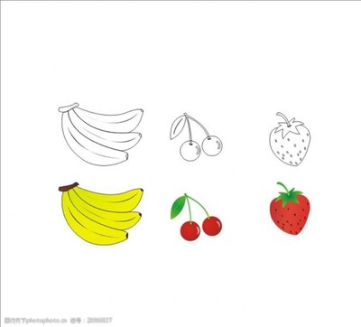 草莓简笔画 甜美水果的简单绘制